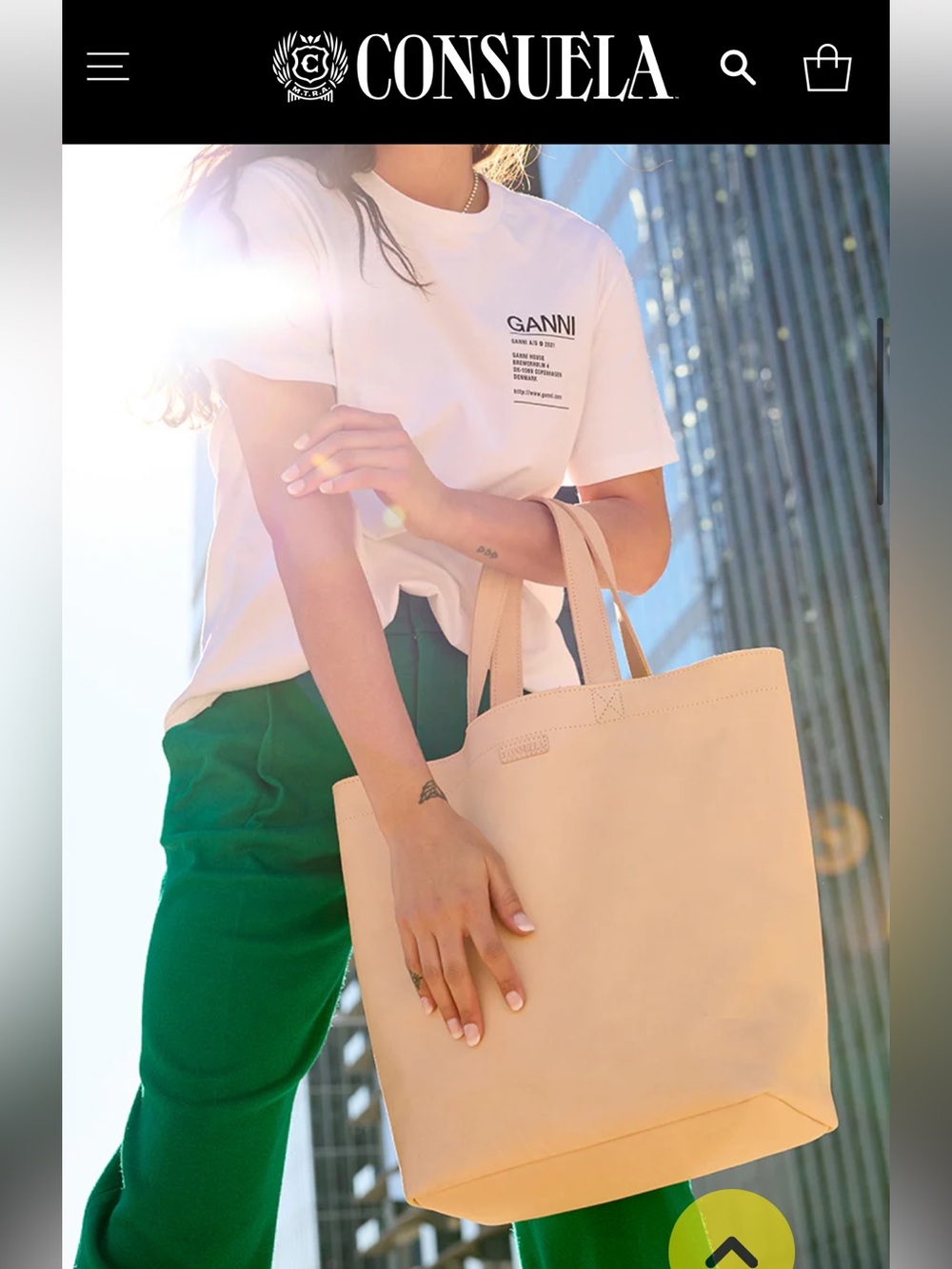 Consuela Nude/Tan Leather Tote bag- Diego Basic Bag